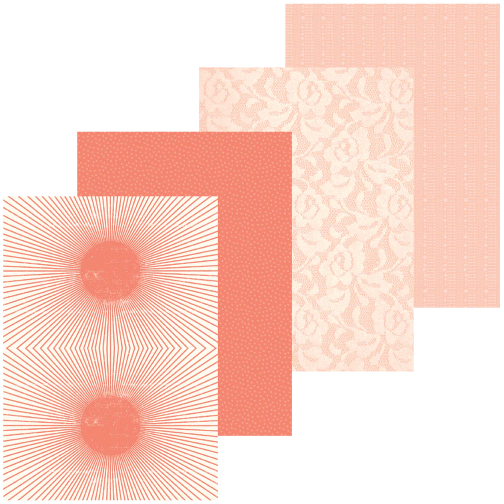 Honey Bee Homestead Hues 6 x 8.5 Paper Pad hbpa-065 Corals with Cream