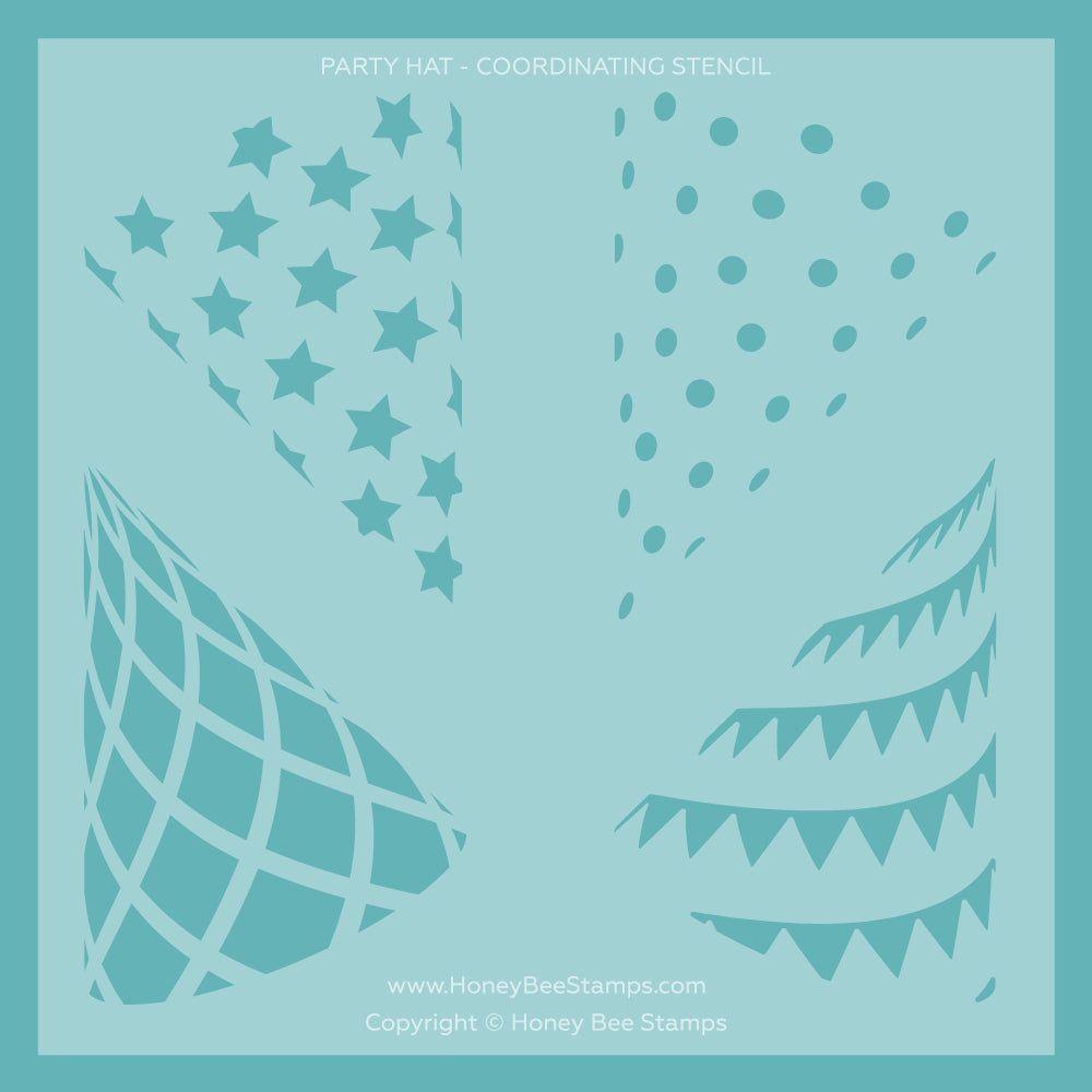 Honey Bee Party Hat Stencil hbsl-141