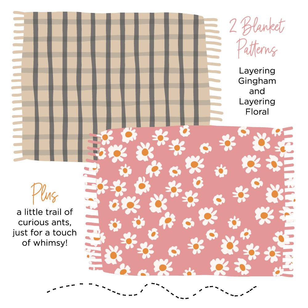 Honey Bee Picnic Blanket Stencils hbsl-179 Summertime