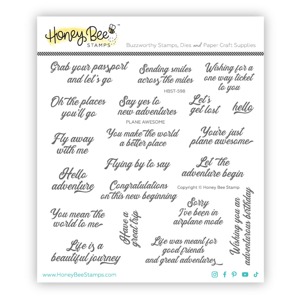 Honey Bee Plane Awesome Clear Stamps hbst-598