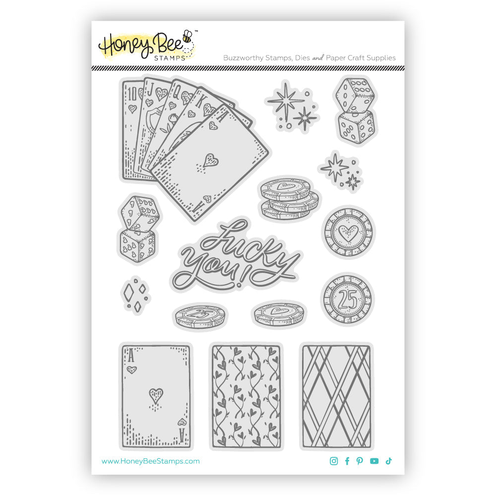 Honey Bee Royal Flush Stamps And Dies Bundle Cling Set