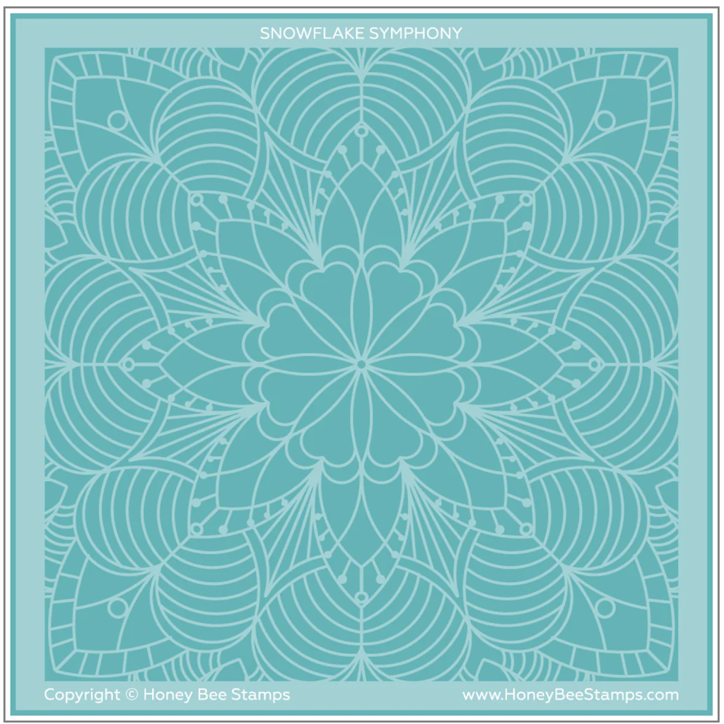 Honey Bee Snowflake Symphony Background Stencil hbsl-173