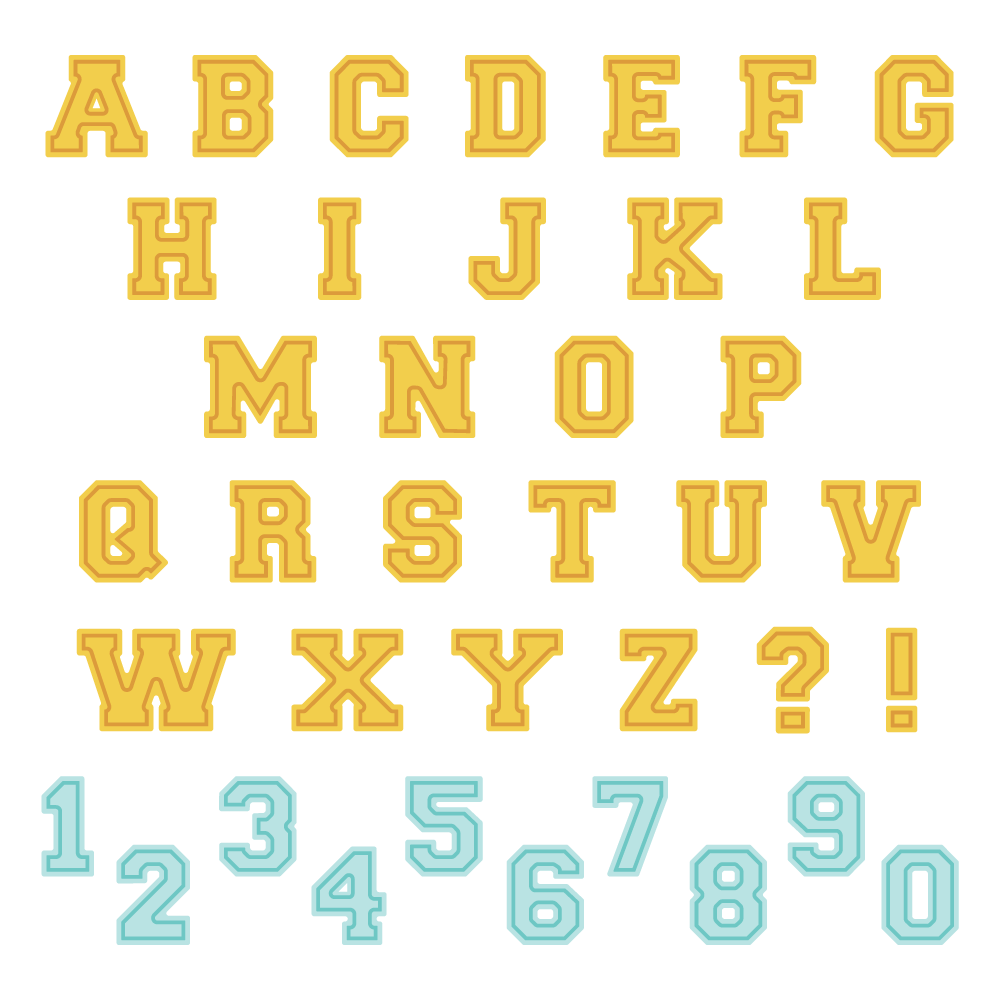 Honey Bee Varsity Letters Alphabet Dies hbds-vlalp