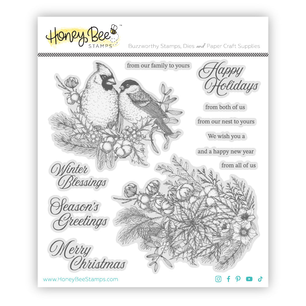 Honey Bee Winter Song Cling Stamps hbst-675