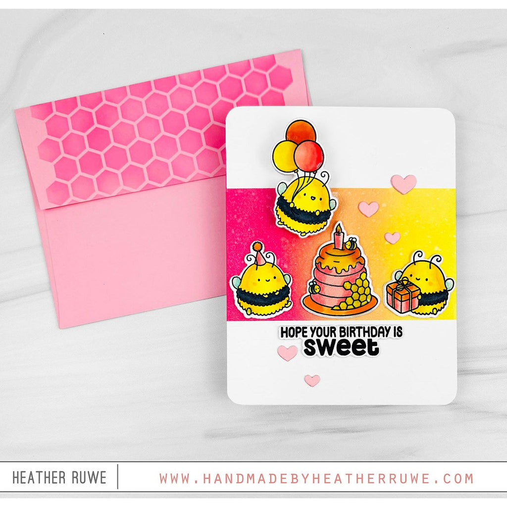 Simon Says Stamp Stencil Honeycomb 1080st Birthday Card
