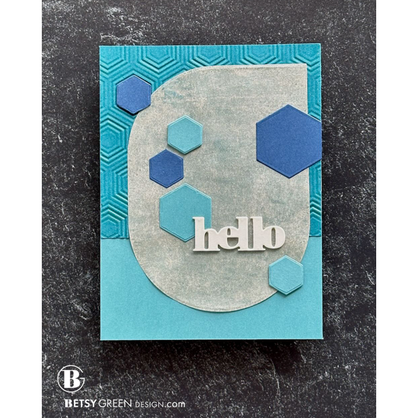 Simon Says Stamp Embossing Folder Hopping Hexagons sf472 You Are My Favorite Hello Card
