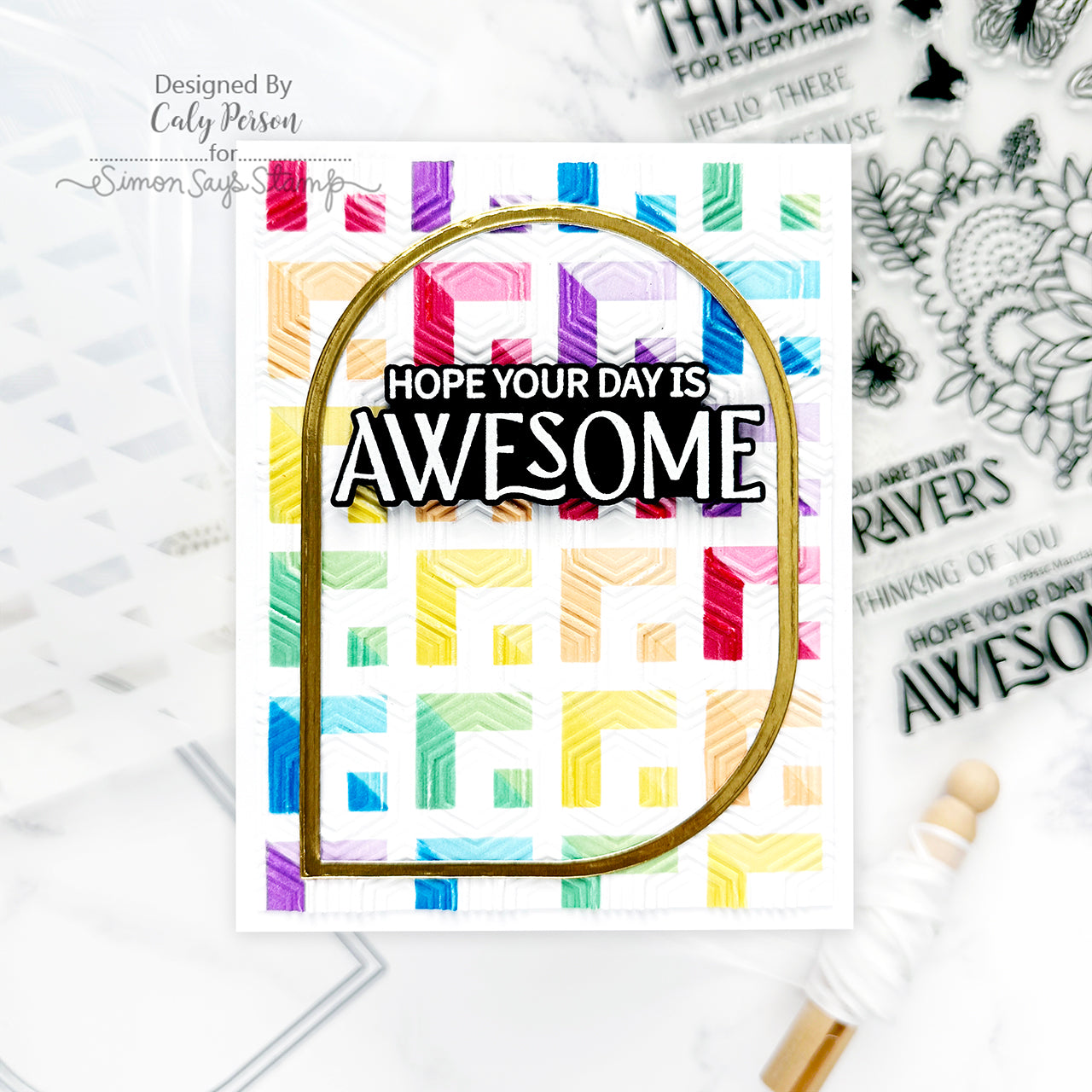 Simon Says Stamp Embossing Folder Hopping Hexagons sf472 You Are My Favorite Birthday Card | color-code:ALT08