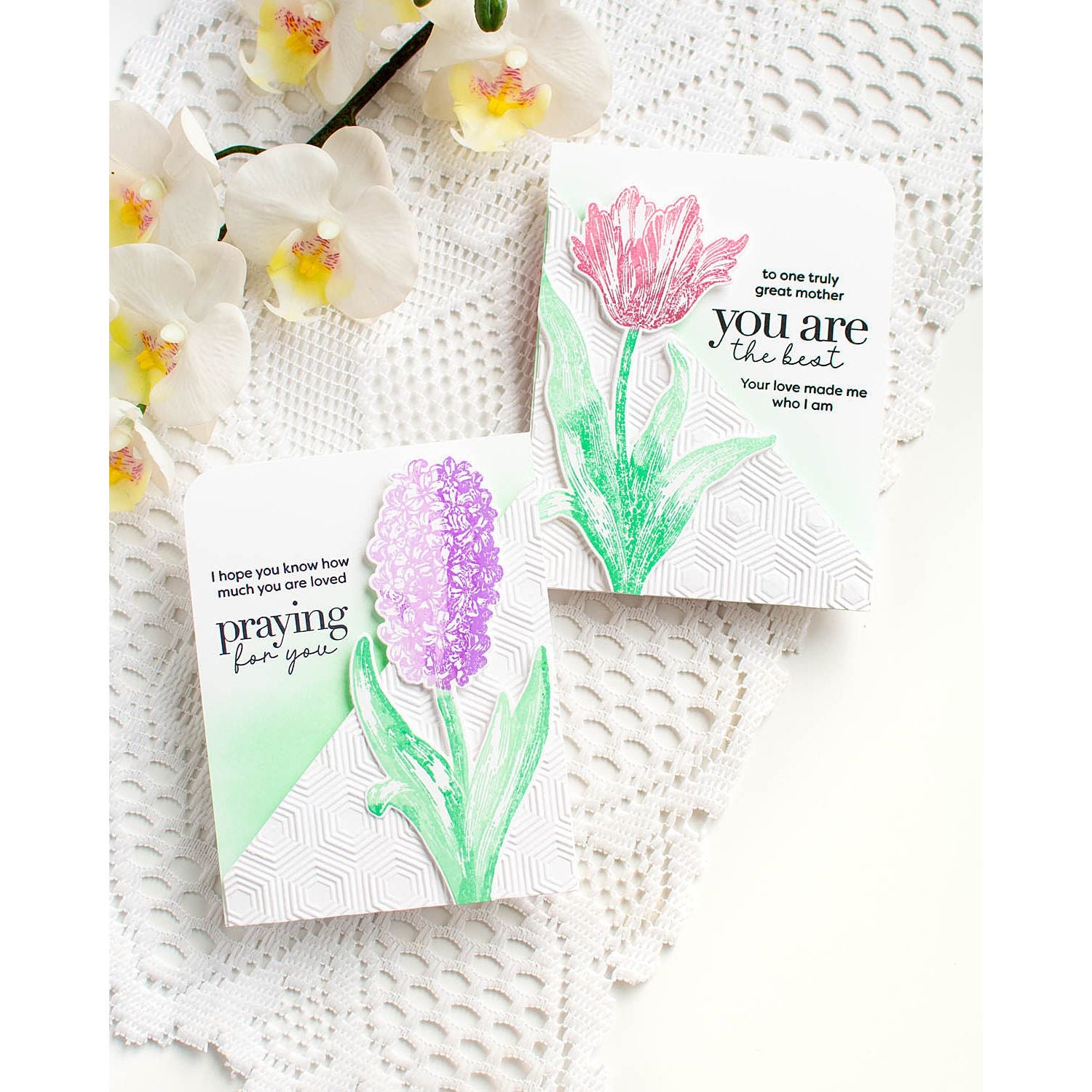 Simon Says Stamp Embossing Folder Hopping Hexagons sf472 You Are My Favorite Floral Cards