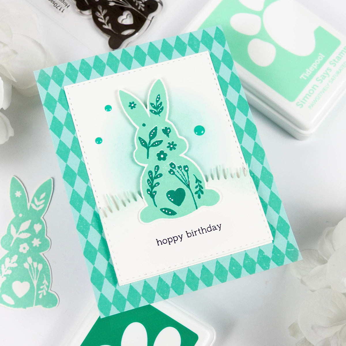Simon Says Stamps and Dies Hoppy Birthday set945hb Rain or Shine Birthday Card