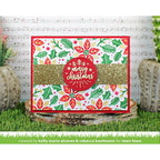 Lawn Fawn Poinsettia Background Stencils lf3280 merry christmas