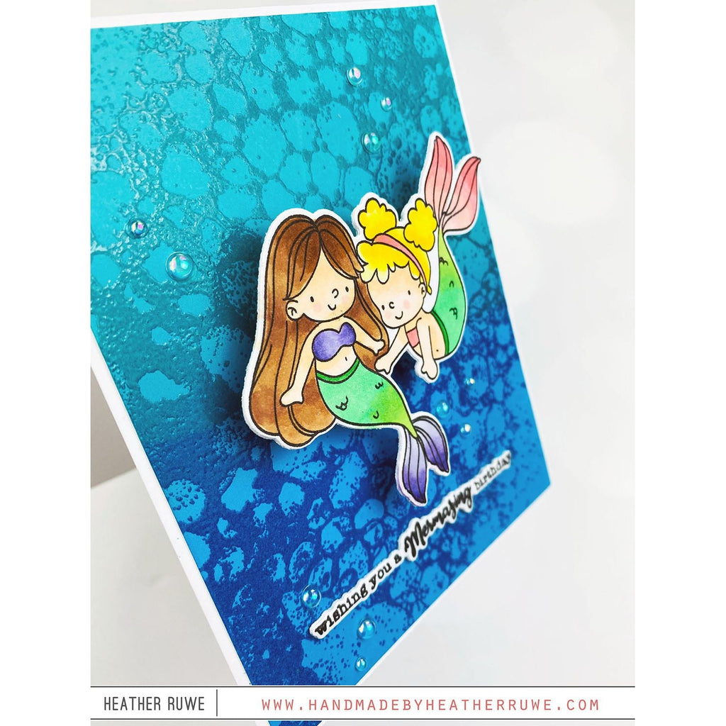Tim Holtz Distress Embossing Glaze Mermaid Lagoon Ranger tde84075 Ocean Card by Heather Ruwe