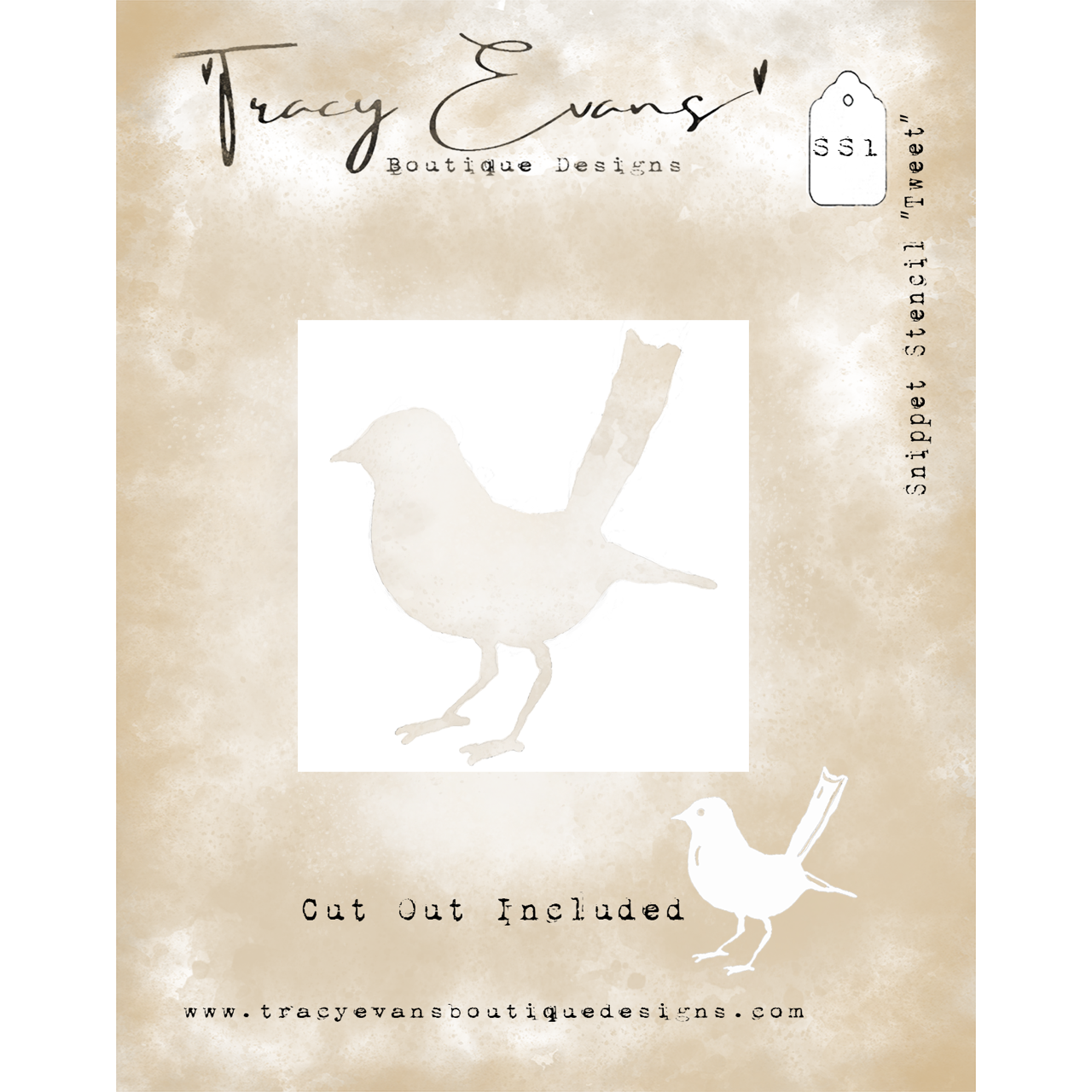 Tracy Evans Boutique Designs Tweet Snippet Stencil ss001