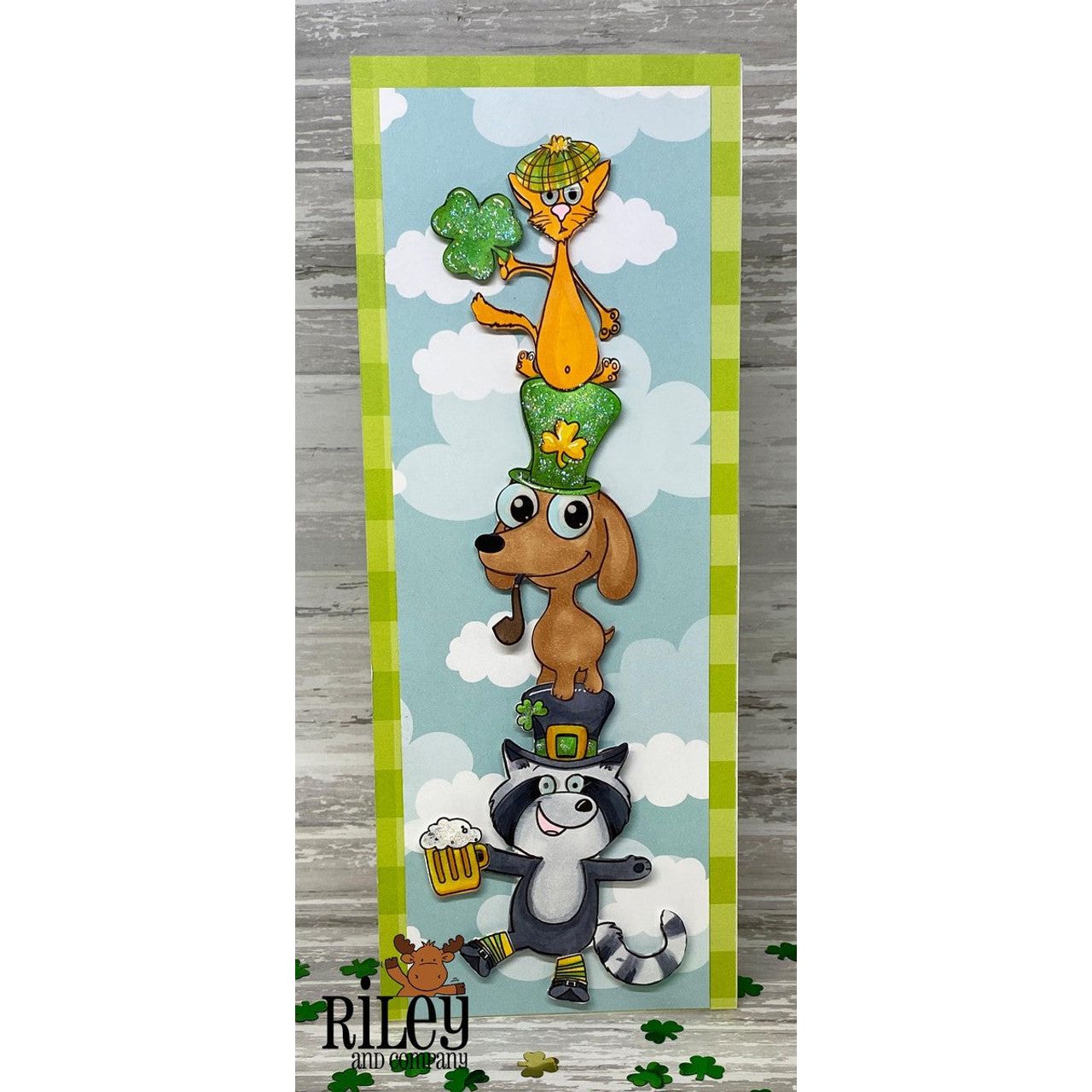 Riley and Company Dress Up Raccoon or Fox Dies rd003 luck of the irish