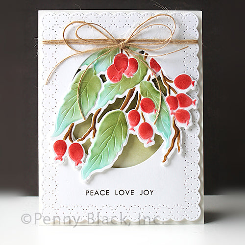 Penny Black 3D Berries Abound Stencils, Embossing Folder, and Cut Out Die Set