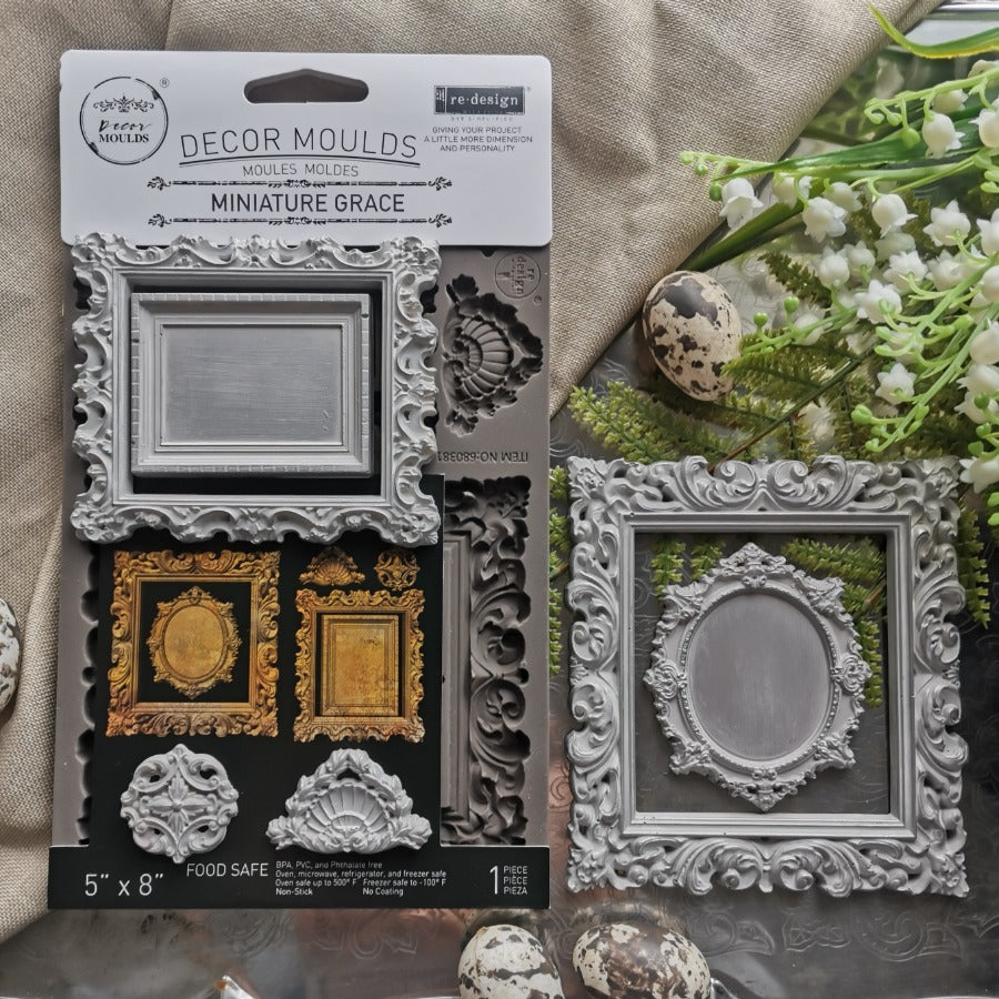 Redesign With Prima Marketing Miniature Grace Decor Mould 680381 Detailed Frame Images