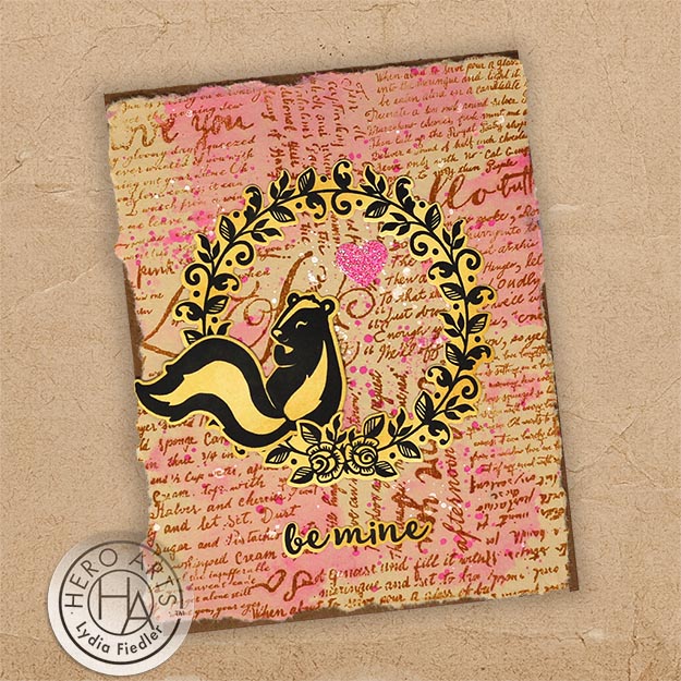 Hero Arts Clear Stamps Skunk Love cm752 wreath