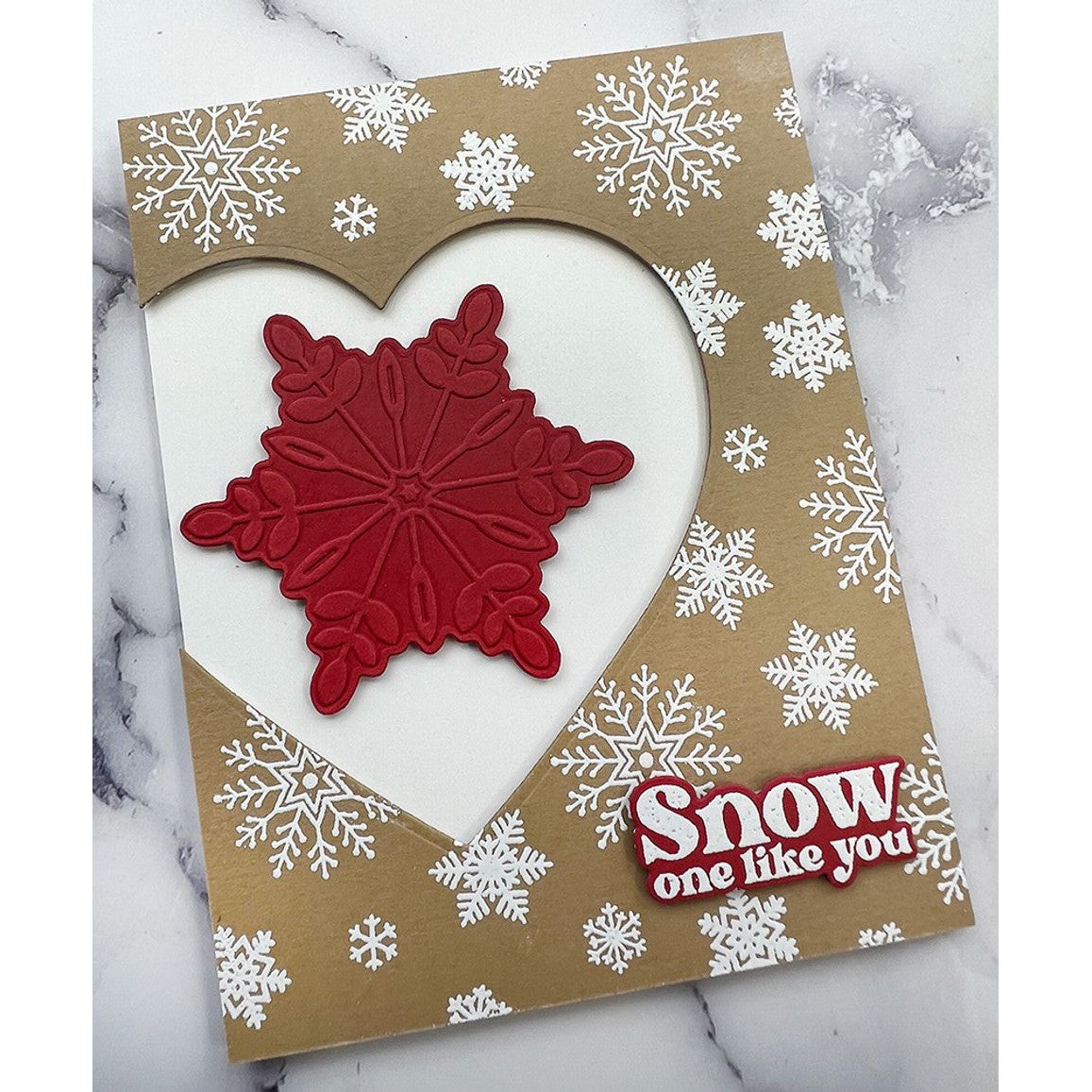 Pink and Main Snowflakes Emboss and Cut Folder pmt071 snowfalkes