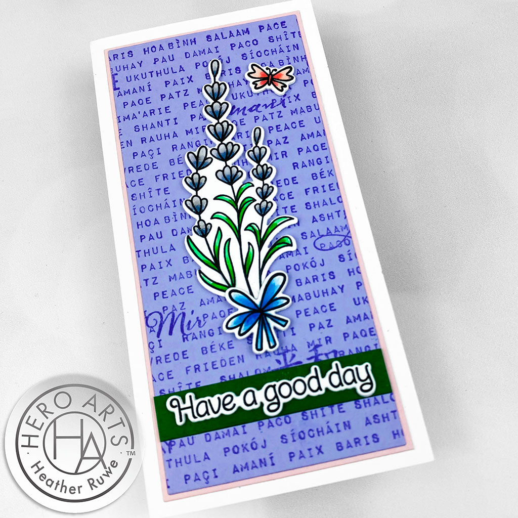Hero Arts Clear Stamps Cosmos and Lavender cm756 have a good day