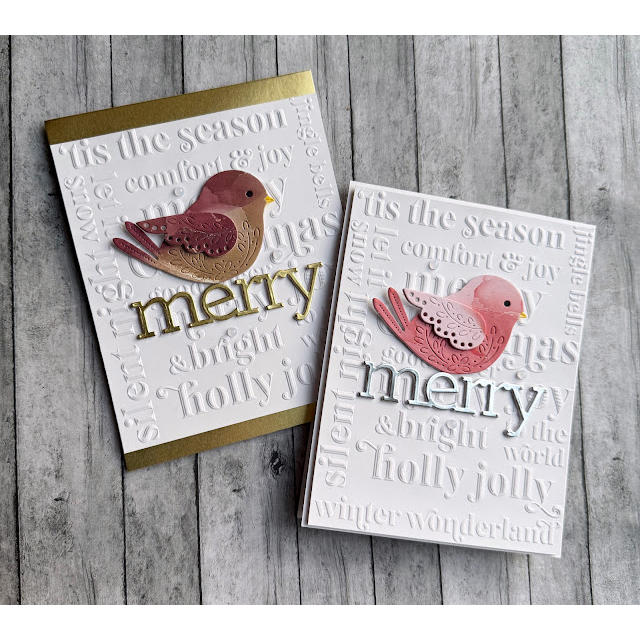Simon Says Stamp Flourish Bird Wafer Dies s1089 DieCember Christmas Cards | color-code:ALT04