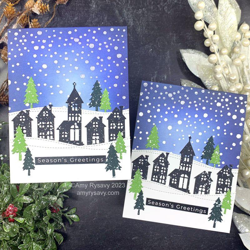 Honey Bee Metallic Gold Pigment Ink Pad hbink-mtgd Winter Scene Card | color-code:ALT04