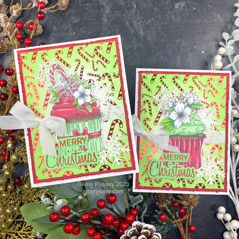 Tim Holtz Distress Embossing Glaze Candied Apple Ranger tde79156 Holiday Cupcake Cards | color-code:ALT01