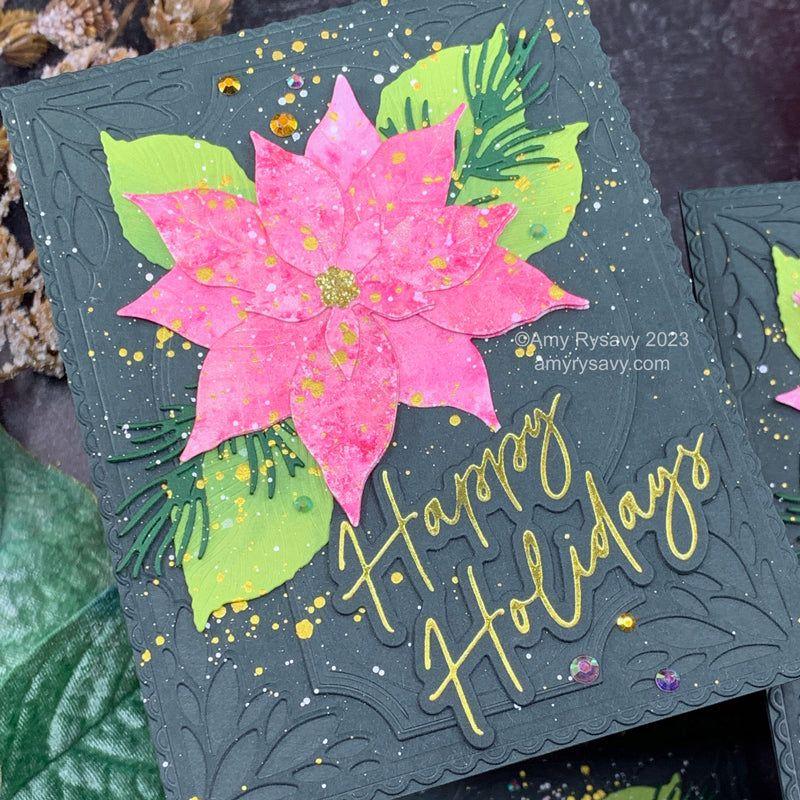Honey Bee LOVELY LAYERS POINSETTIA Dies hbds-llpoi Christmas Poinsettia Card | color-code:ALT02