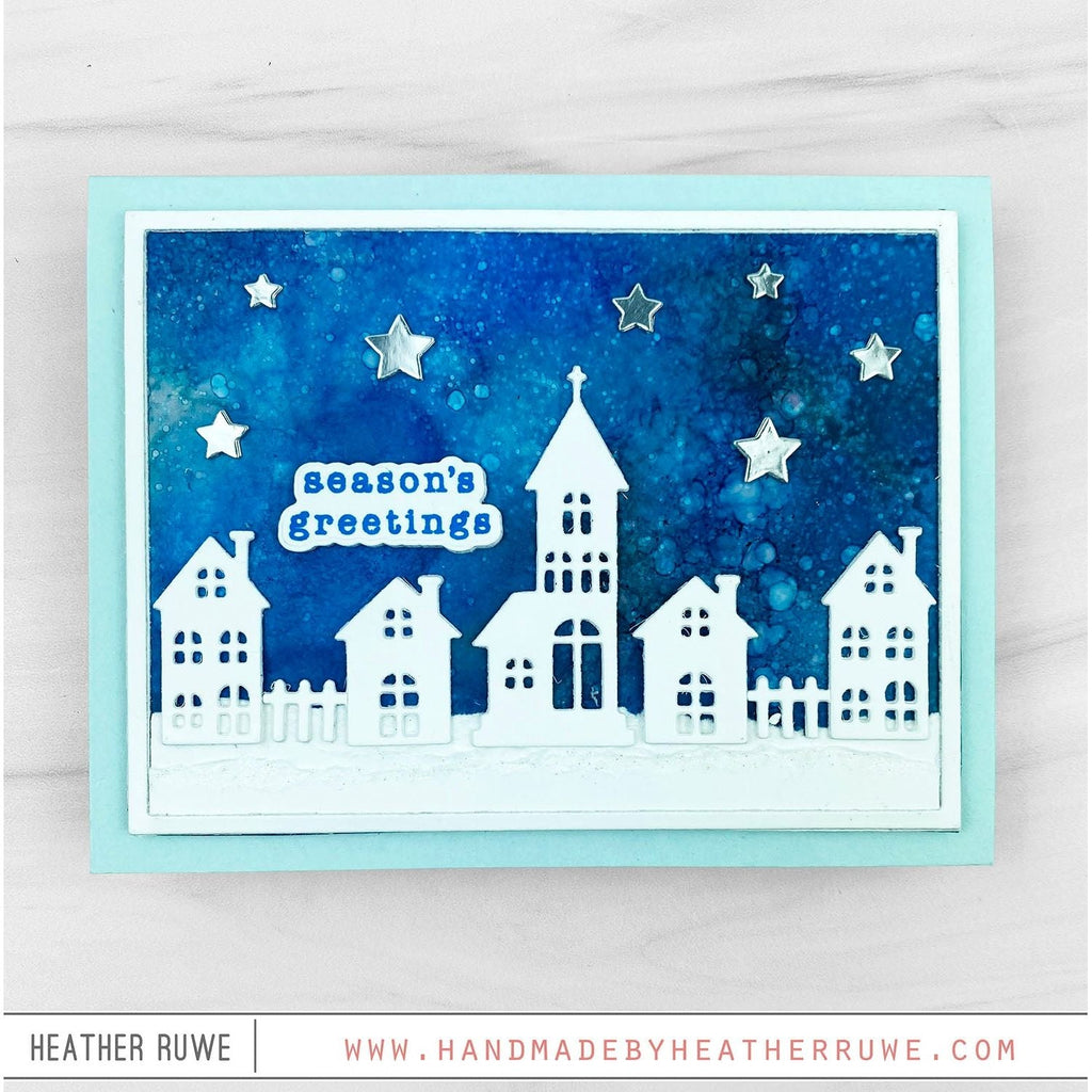 Tim Holtz Alcohol Ink Cosmopolitan Ranger tal86055 Christmas Eve Card