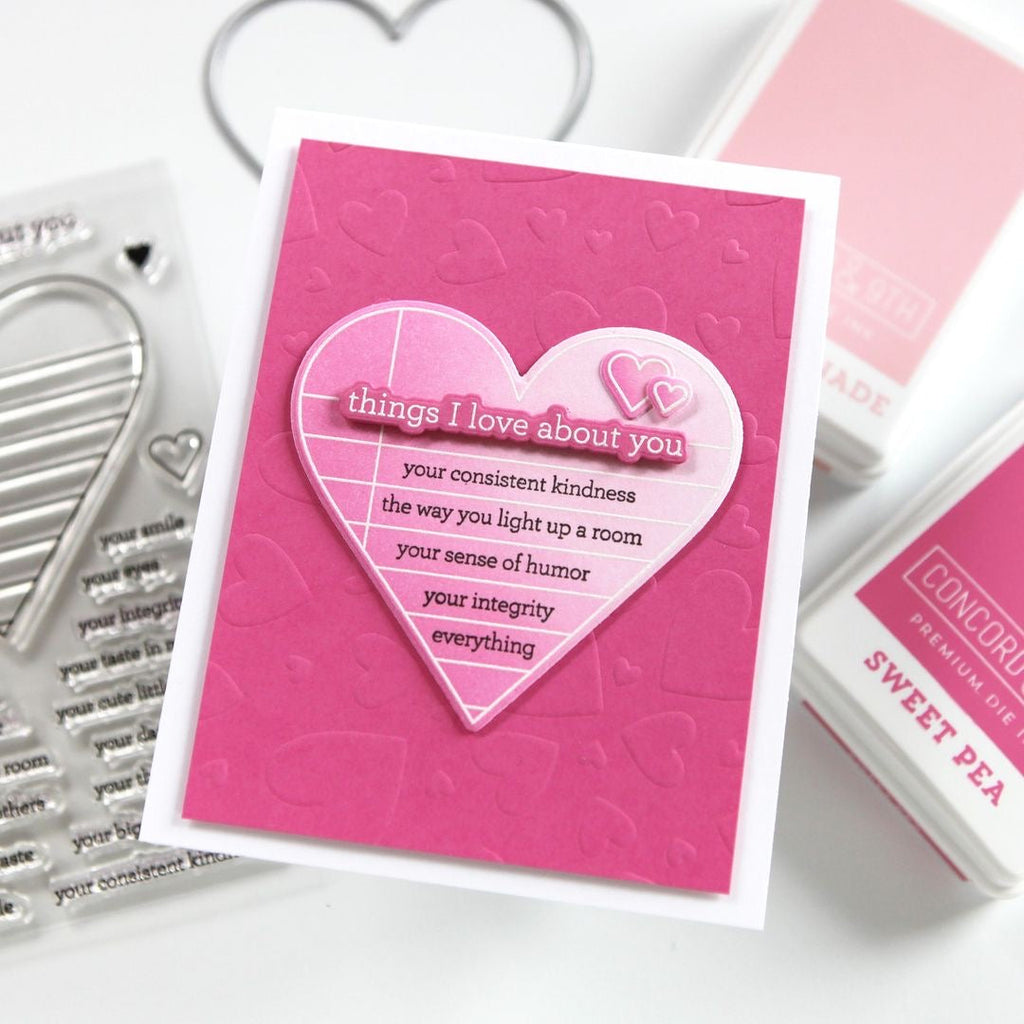 CZ Design Stamps And Dies Noted Heart Smitten Love Card | color-code:ALT02