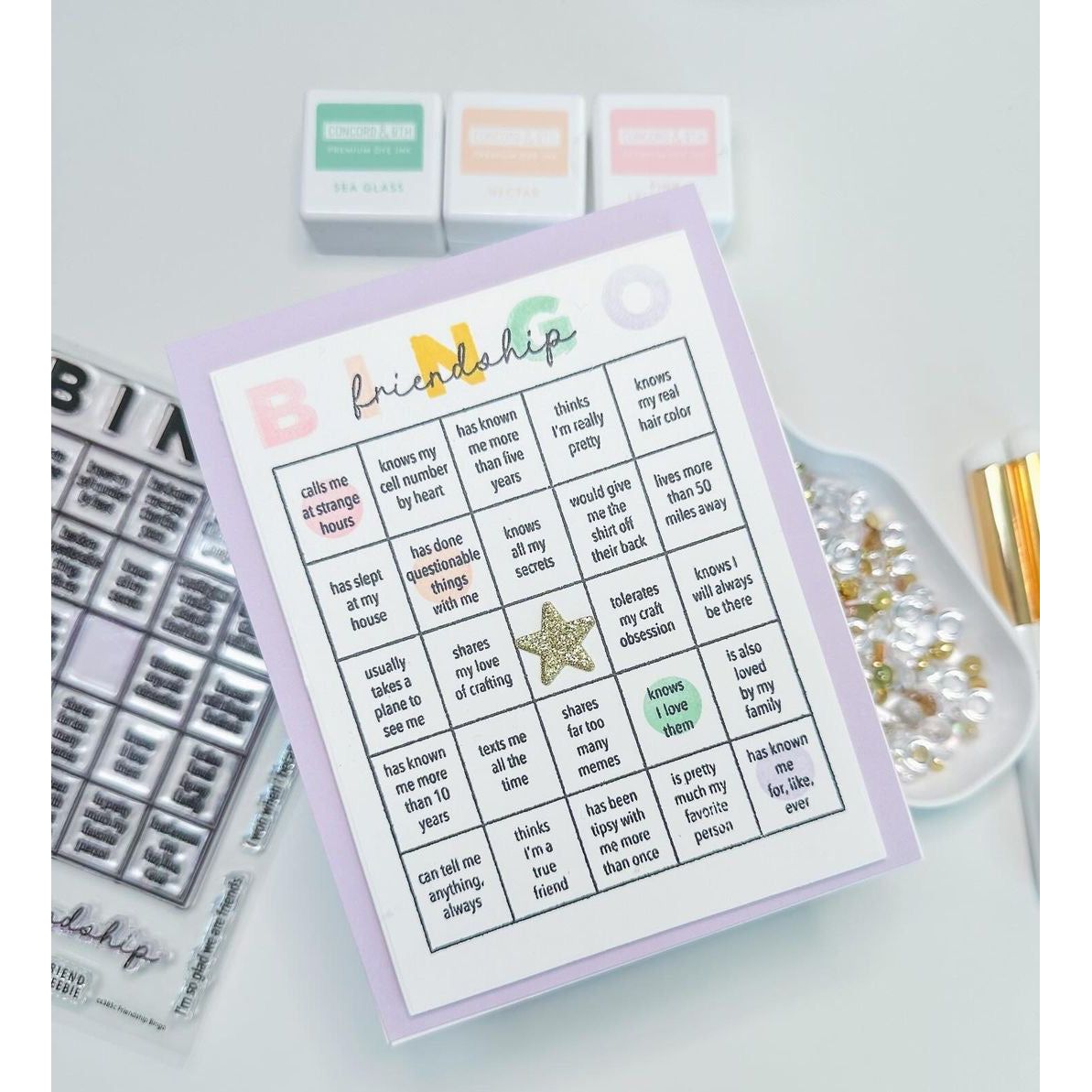 CZ Design Friendship Bingo Wafer Dies czd227c Sweetheart