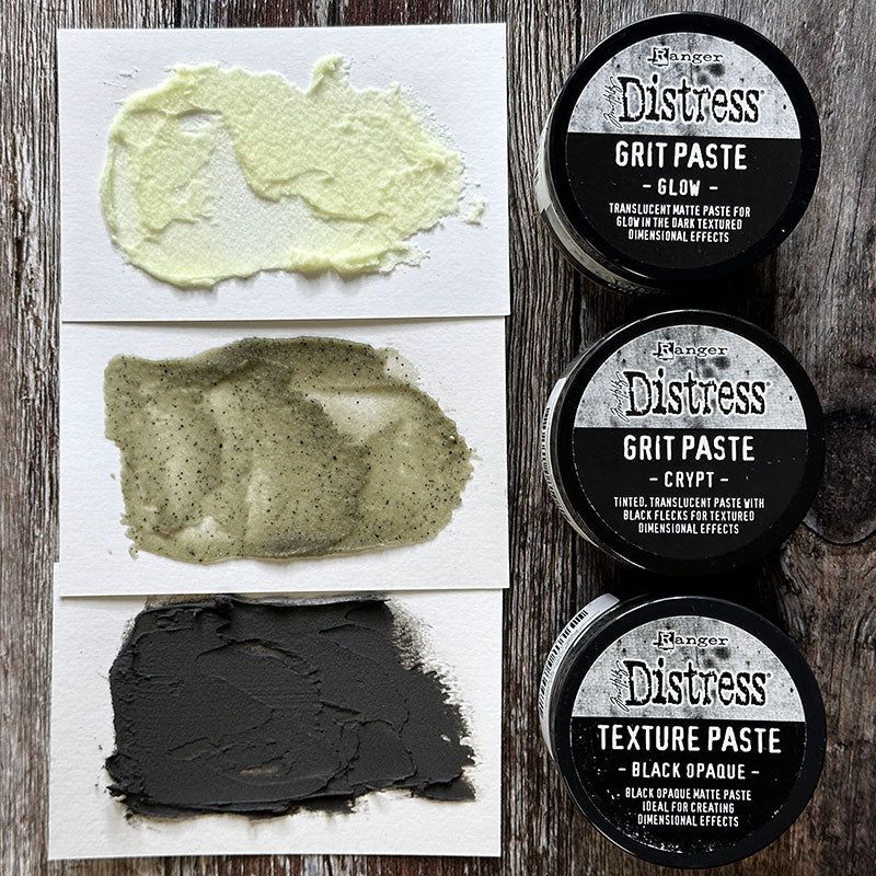 Tim Holtz Distress Halloween Bundle ranger170 Grit and Texture Paste Swatches