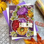 Honey Bee BEAUTIFUL BLOOMS Stencil Set hbsl-109 Hello Floral Autumn Card | color-code:ALT01