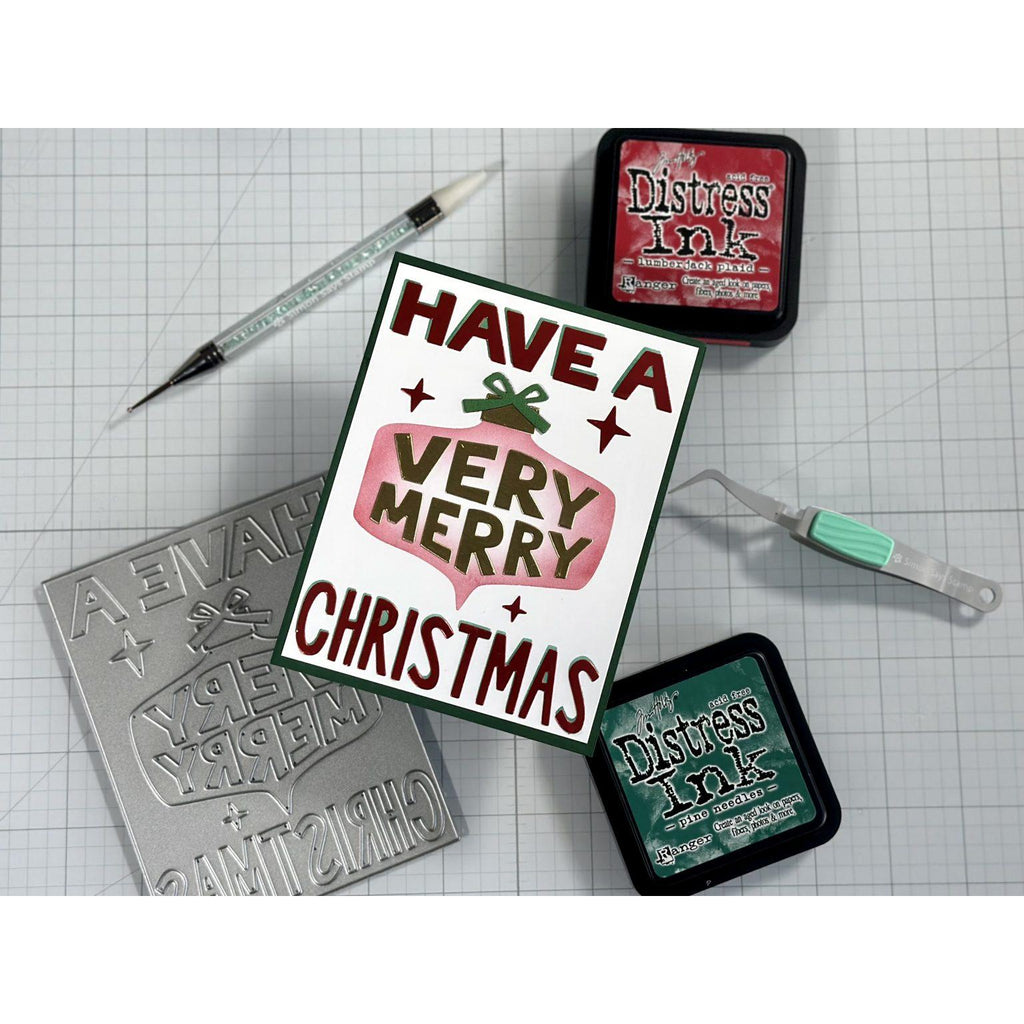 Tim Holtz Distress Ink Pad Pine Needles Ranger TIM21476 Very Merry Card | color-code:ALT7