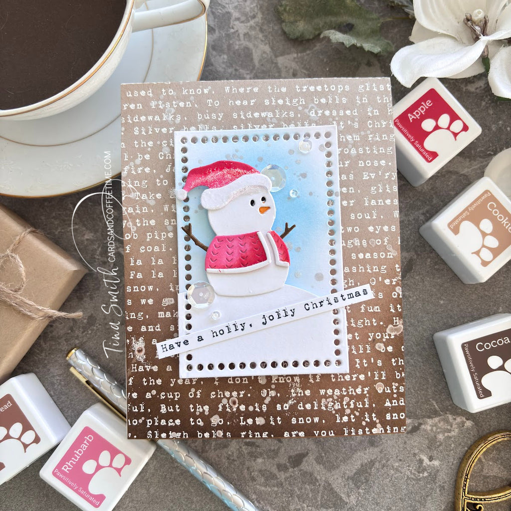 Simon Says Stamp Pawsitively Saturated Ink Cubes Reds and Browns ssc619 Happy Camper  Snowman Card | color-code:ALT02