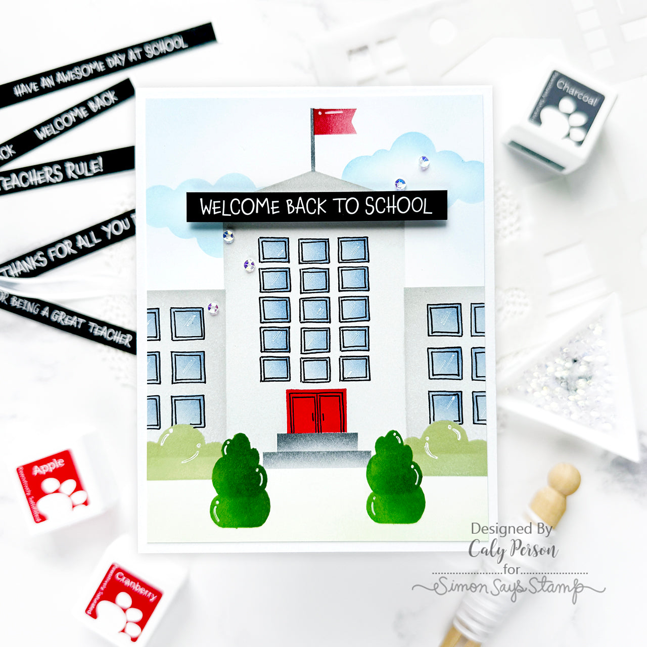 Simon Says Stamp Pawsitively Saturated Ink Cubes Reds and Browns ssc619 Happy Camper School Card | color-code:ALT01