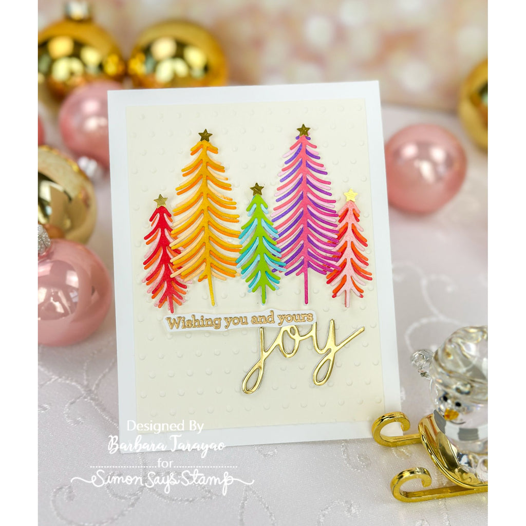 Simon Says Stamp Intricate Bottle Brush Trees Wafer Die s1054 Sugar and Spice Holiday Card | color-code:ALT01