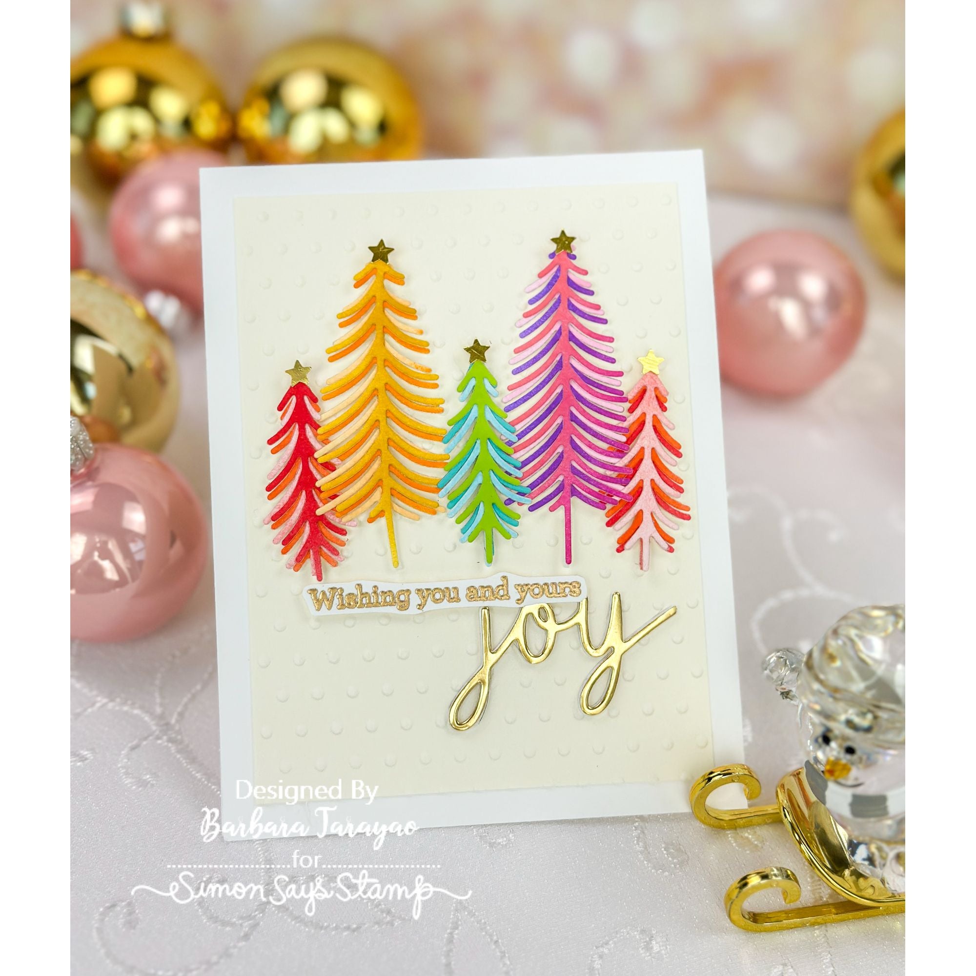 Simon Says Stamp Intricate Bottle Brush Trees Wafer Die s1054 Sugar and Spice Holiday Card | color-code:ALT01