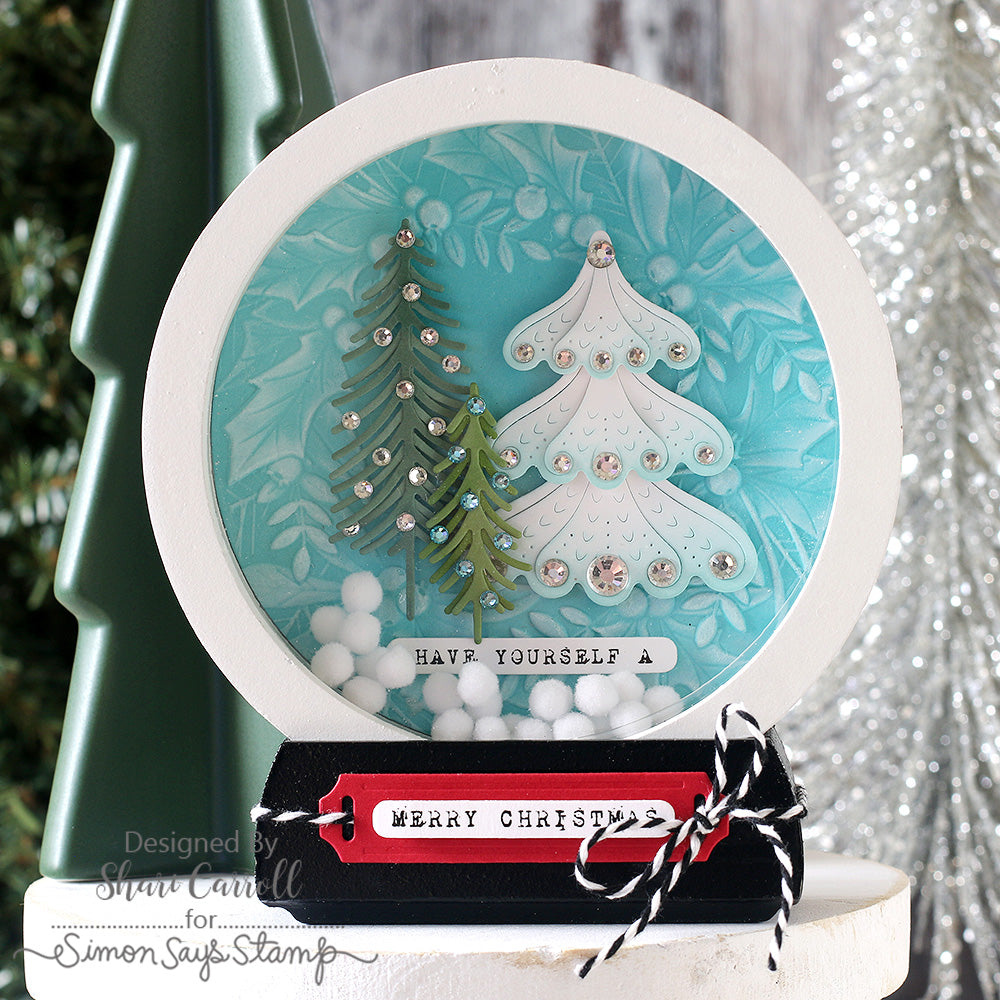 Simon Says Stamp Intricate Bottle Brush Trees Wafer Die s1054 Sugar and Spice Holiday Decor