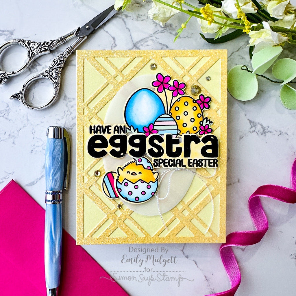 Simon Says Stamp Iridescent White Cord st0168 Favorite Things Easter Card