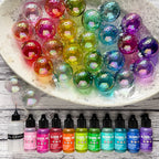 Iridescent Mini Ball Ornaments Tim Holtz Baubles Colorized with Alcohol Ink Idea