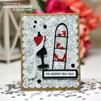 Whimsy Stamps Postmarks Background Cling Stamp ddb0087 classic colors