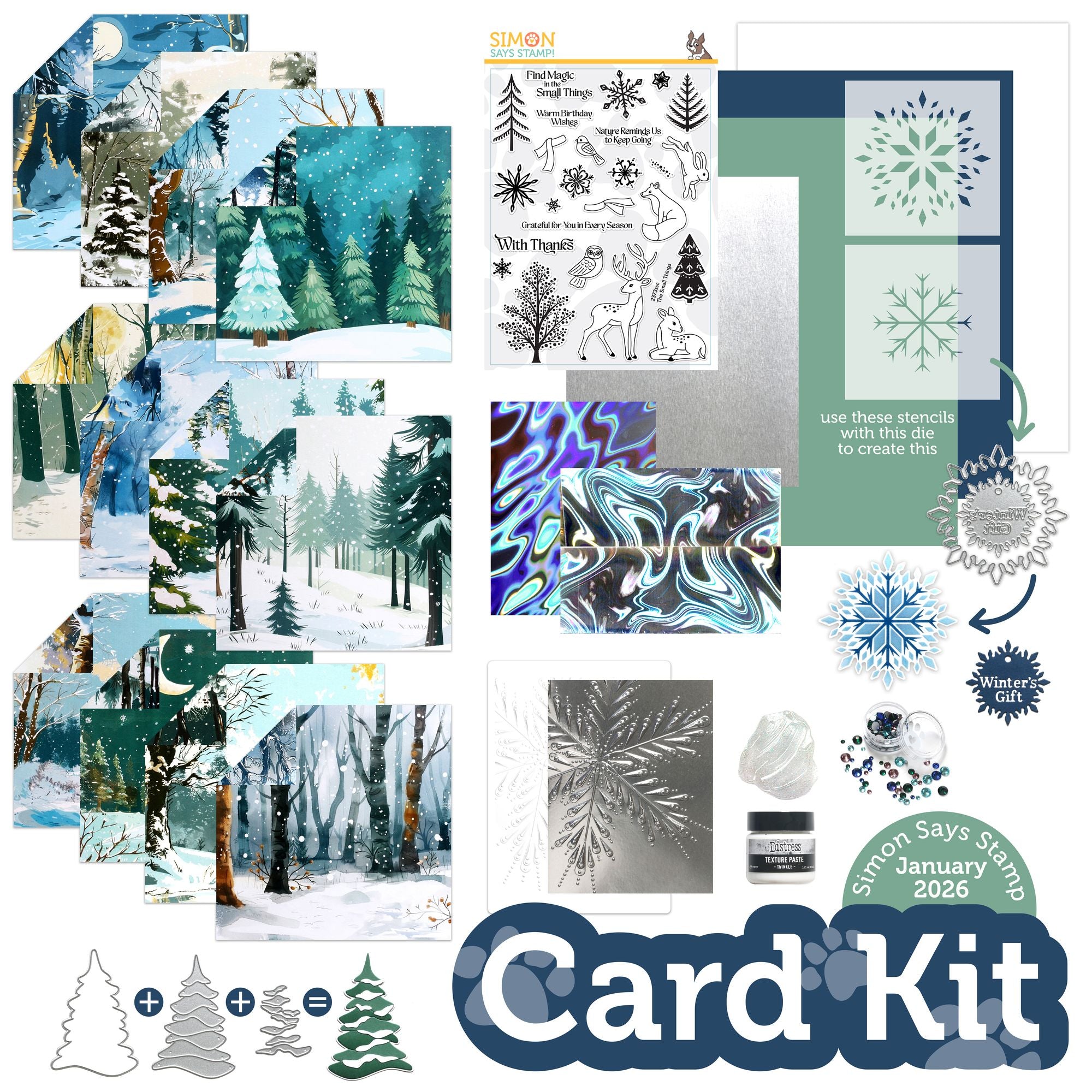 Simon Says Stamp Card Kit of the Month January 2026 The Small Things ck0126