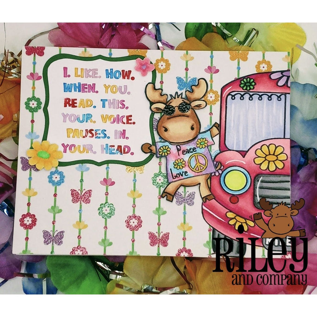 Riley And Company Funny Bones Your Voice Pauses Cling Rubber Stamp rwd-1148 Peace