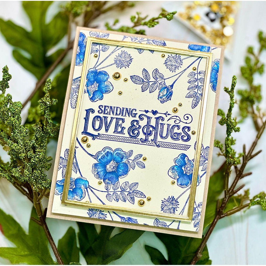 Simon Says Clear Stamps Etched Greetings sss202519c Sending Love  Card | color-code:ALT14