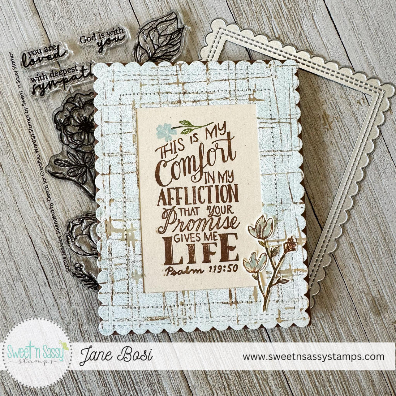 Sweet 'N Sassy Mess Marks Background Clear Stamp cws-24-002 Psalm Card