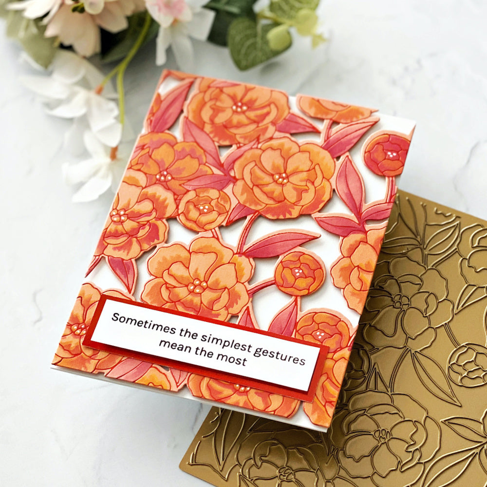 PinkFresh Studio Pretty Blossoms Die 200323 Floral Simple Gestures Card | color-code:ALT03