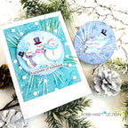 Simon Says Stamp Embossing Folder and Cutting Dies Jolly Snowmen sfd557 DieCember Winter Card and Tag