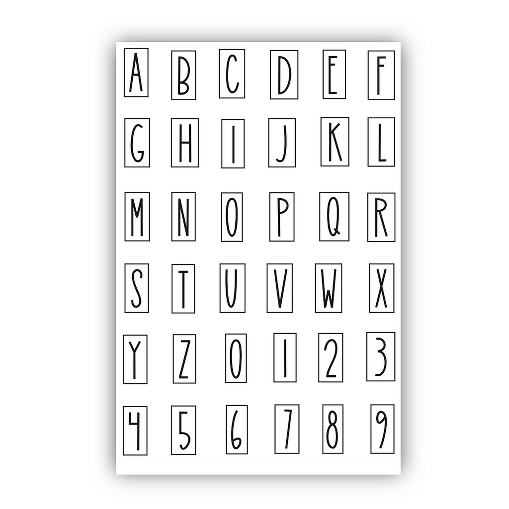Julie Hickey Designs Letters and Numbers Tiles Clear Stamps jh1089
