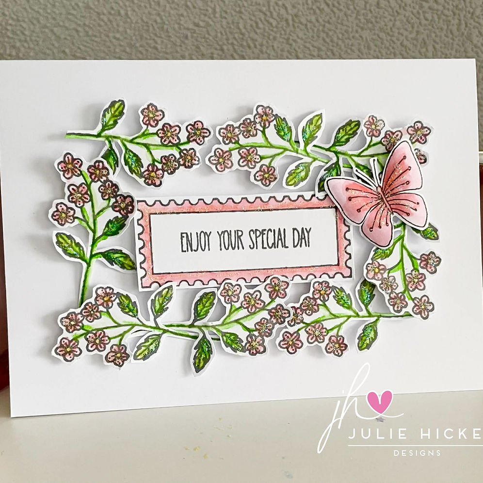 Julie Hickey Designs Nature's Garden 4 Clear Stamps jh1098 frame