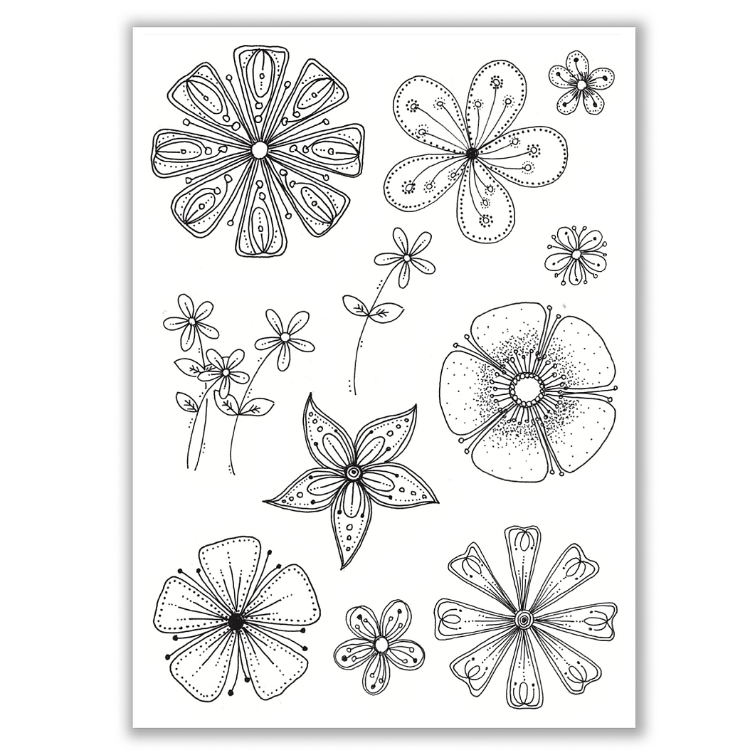 Julie Hickey Designs Perfectly Pretty Blooms Clear Stamps jh1082