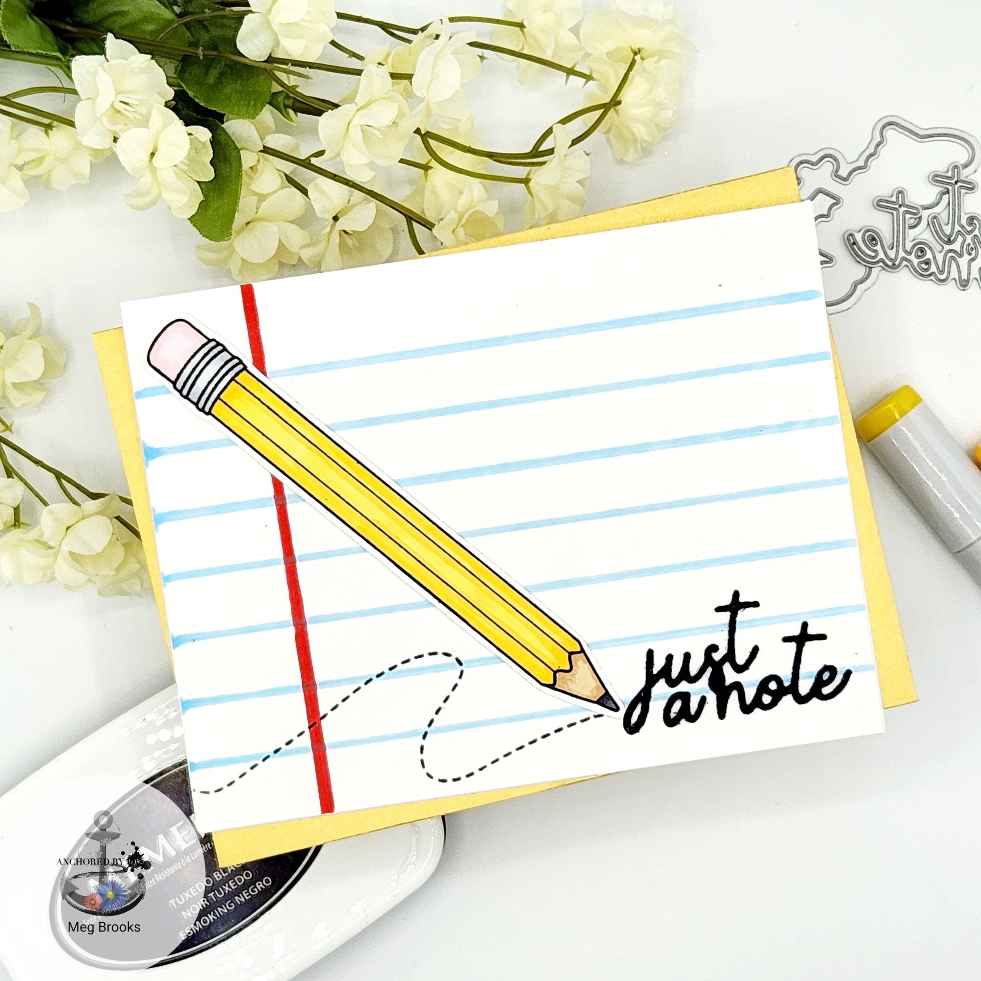 CZ Design Just A Note Wafer Dies czd202 Just A Note Card